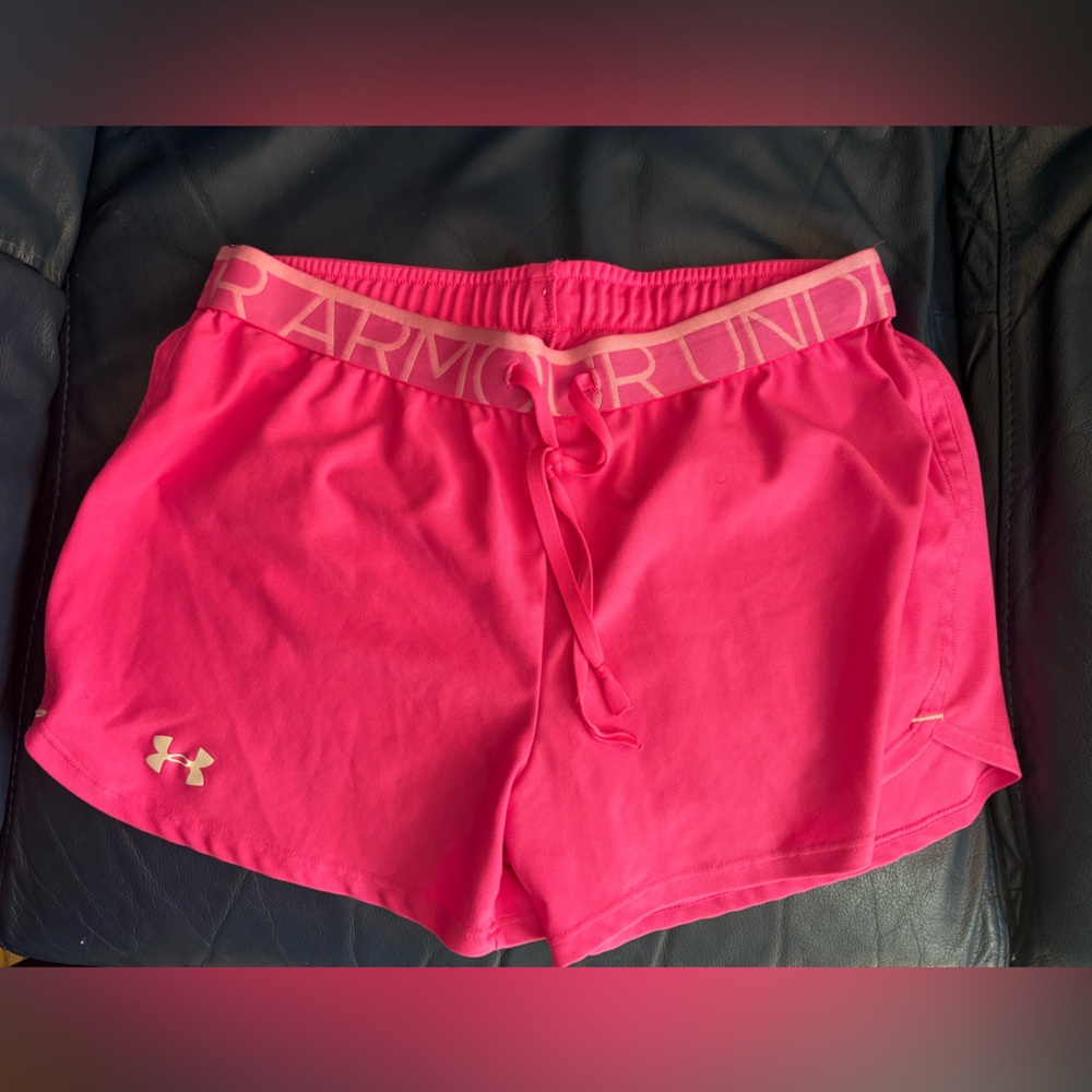 Under Armour Women's Vibrant Pink Athletic Shorts - size medium